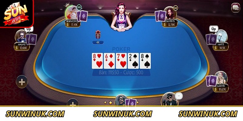 Poker Sunwin - Trải Nghiệm Game Đổi Thưởng Chất Lượng 2026 2 Cách chơi Poker Sunwin qua các vòng cược cơ bản